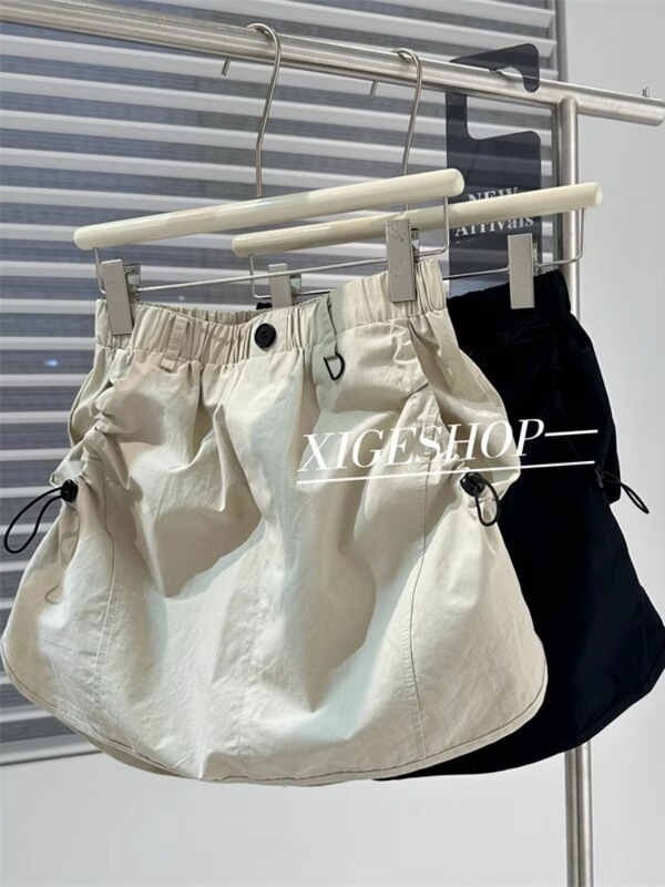 カーキ色速乾工装ショートスカート女性春夏新作ハイウエストa字アメリカンスポーツ登山バッグヒップスカート|undefined