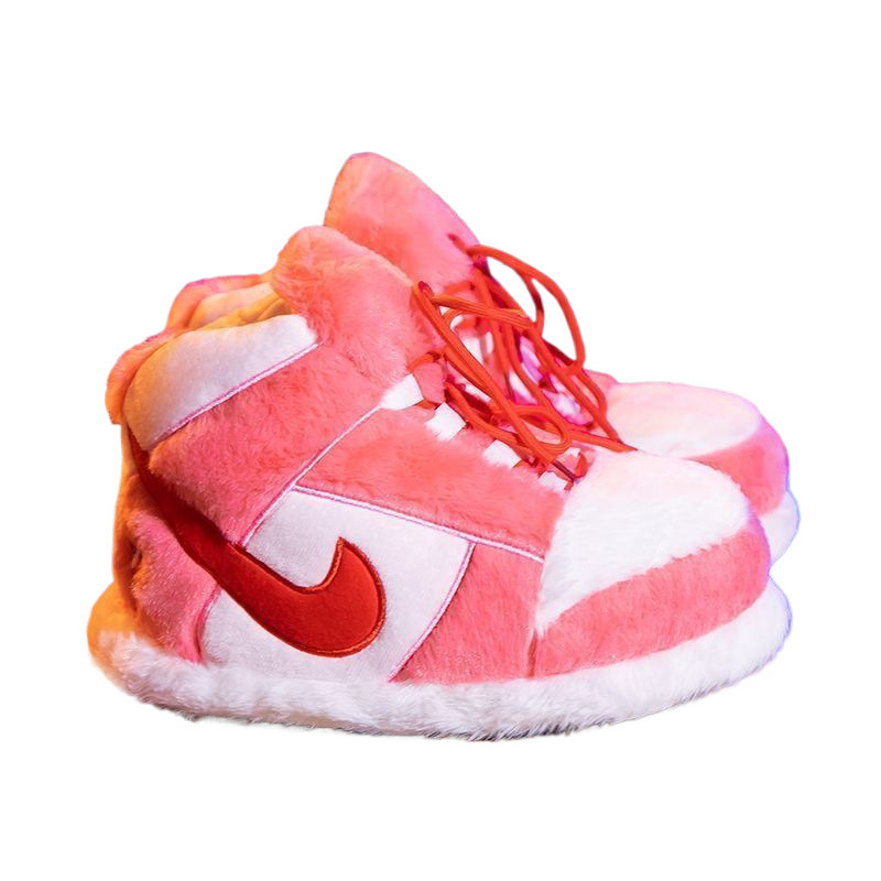 Invierno parodia aj cono coco zapatillas de algodón divertido interior pareja casero zapatos de felpa cálido rojo neto zapatos de algodón grande mujer