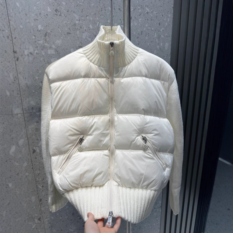 24秋冬新家Monc蒙口秋冬经典羊毛袖拼接羽绒服女  白鸭绒90|undefined