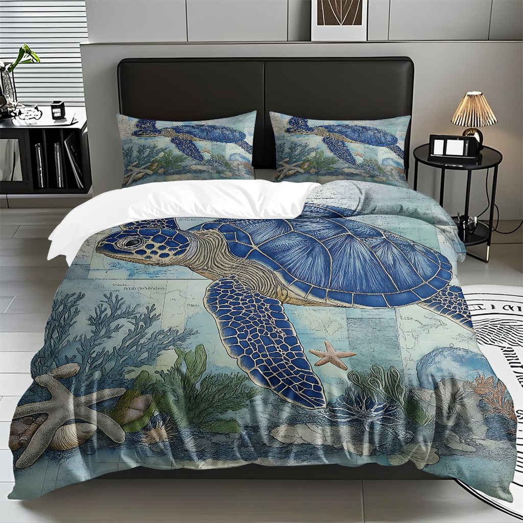 Ventas transfronterizas calientes de una variedad de patrones de reliquias marinas impresión digital colcha