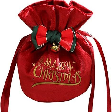 Nueva bolsa de dulces navideños transfronterizos bolsa de regalo Apple bolsa de terciopelo con cordón caja de dulces de Nochebuena