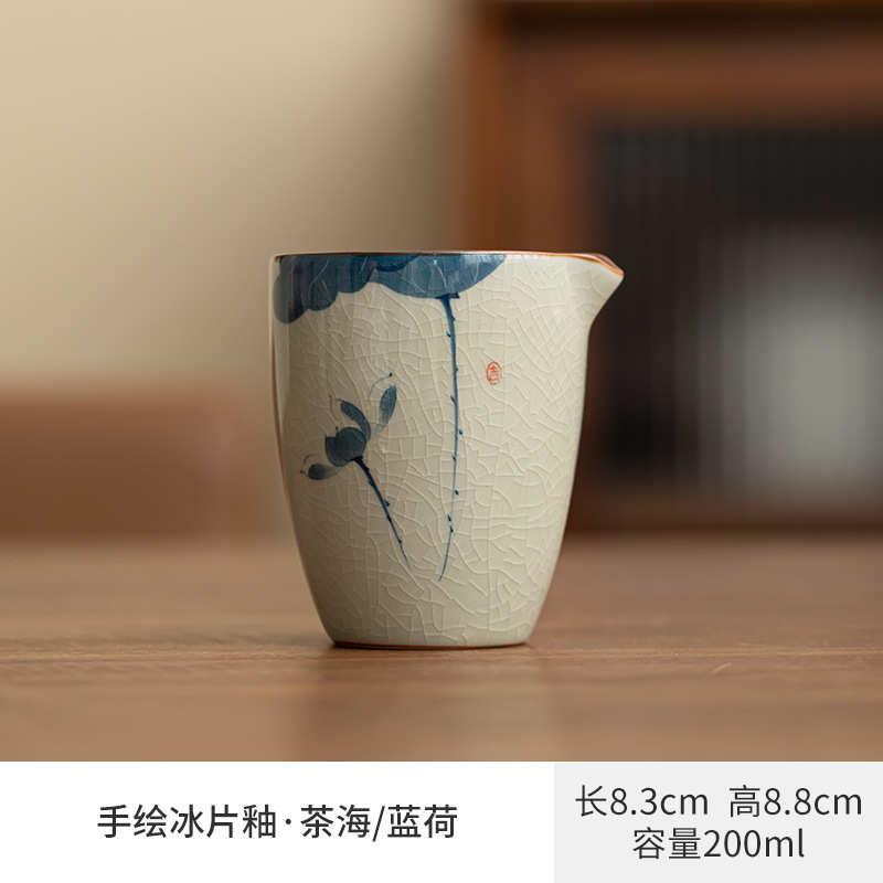 哥窯手描き側は壺蓋碗陶磁器杯個人専用公道杯闘笠杯工夫茶道具杯|undefined