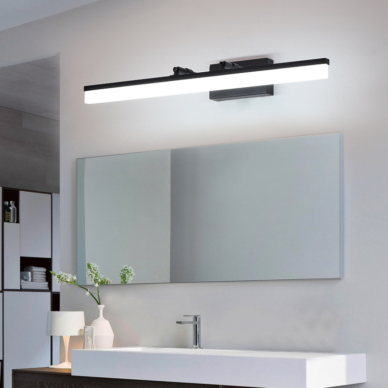 中山工厂加工定制可伸缩双杆亚克力镜前灯黑色防水防雾白光LED灯