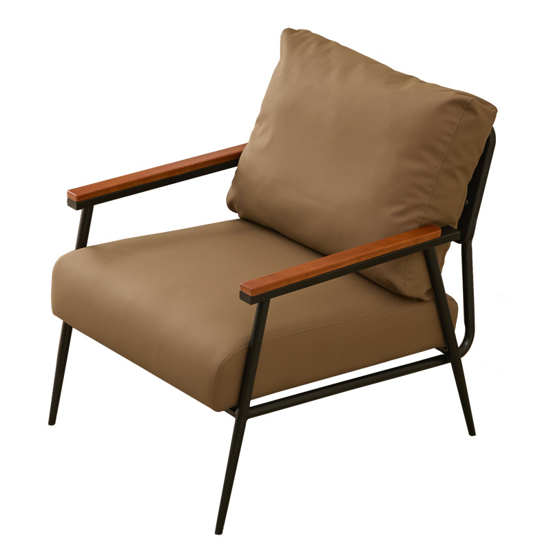 Silla de sofá individual de ocio minimalista de lujo ligero, cafetería, sala de billar, sala de estar, dormitorio, balcón, silla de recepción del hotel