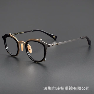 日本手工MM0050超轻眼镜框个性不规则纯钛镜架可配近视防蓝光眼镜