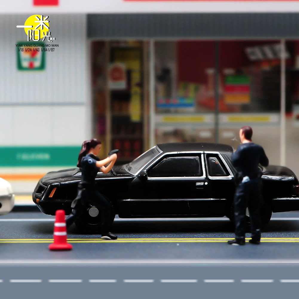 Small set, minifigures handmade, doll, scale 1:64, police