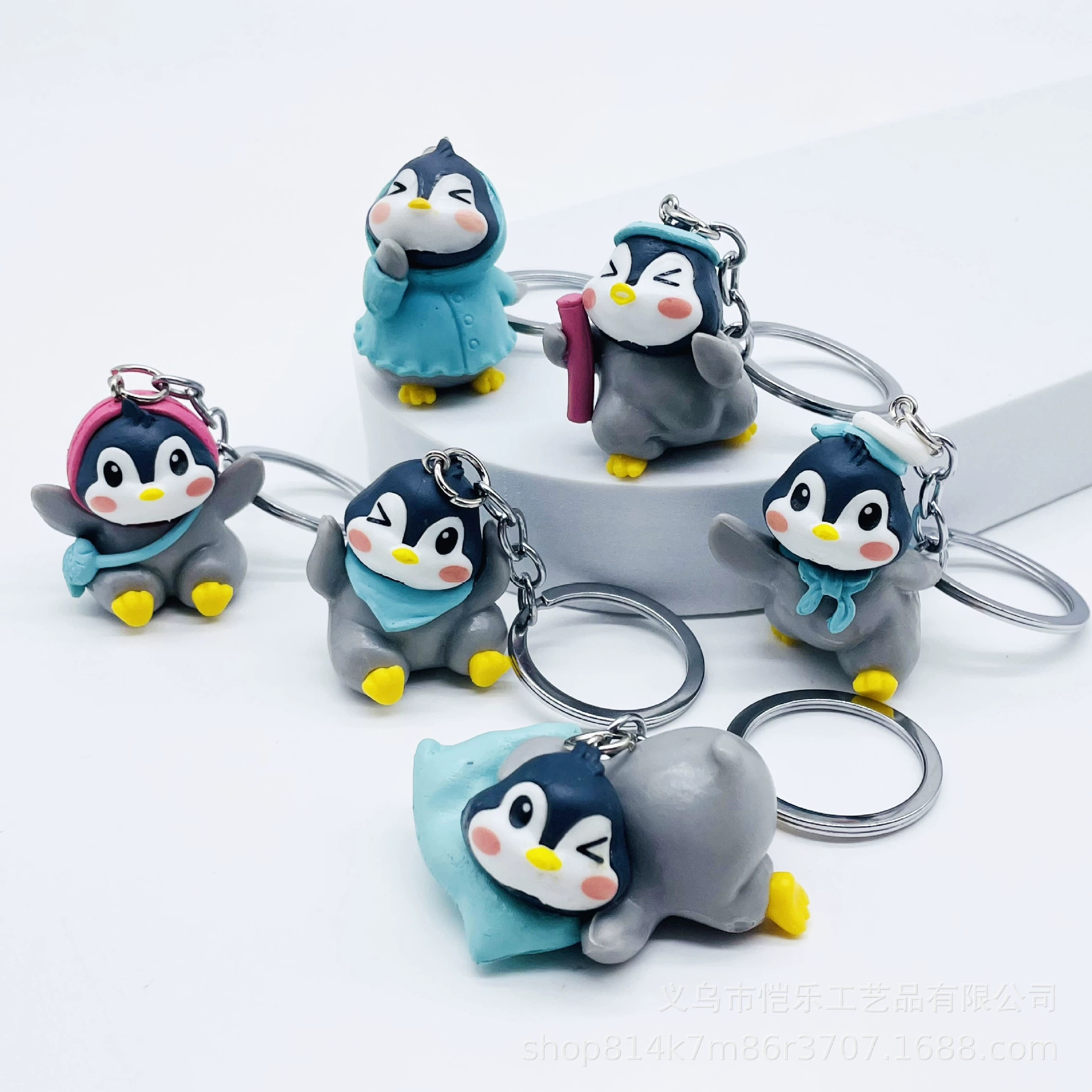 Микро пейзаж, милый аксессуар PVC, кукла, ключница, брелок, пингвин, diy