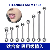F136 титановый внутренний зубной прямой язычковый штифт G23 из титанового сплава с двусторонней резьбой, шариковый штифт для пирсинга губы, ушной мост, ювелирные изделия для пирсинга