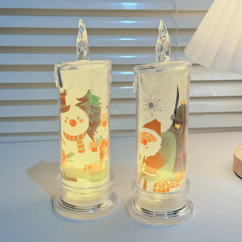Lámpara de vela de Navidad, dormitorio, lámpara de cabezal de cama, adornos de escritorio, props de fotografía, regalos de Navidad