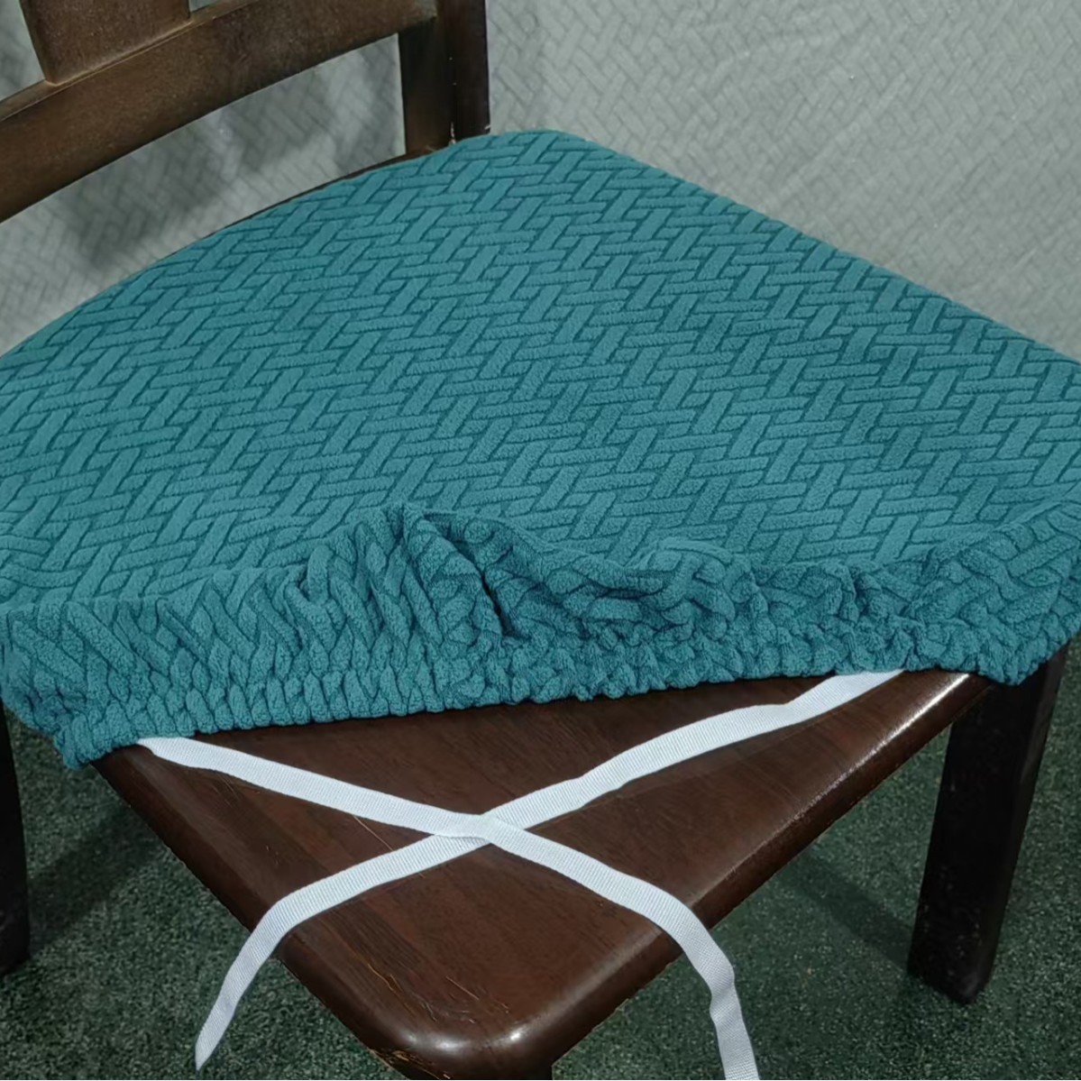 Long dark green seat cover