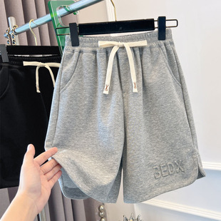 Boys' Summer Shorts New Printed Pure Cotton Casual Knee-Length Shorts Stylish Versatile Loose Trendy Casual Pants
