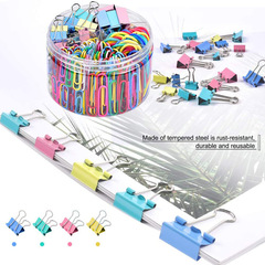 Combination office supplies colorful long-tail clips, black tail clips, metal document tickets, paper clips