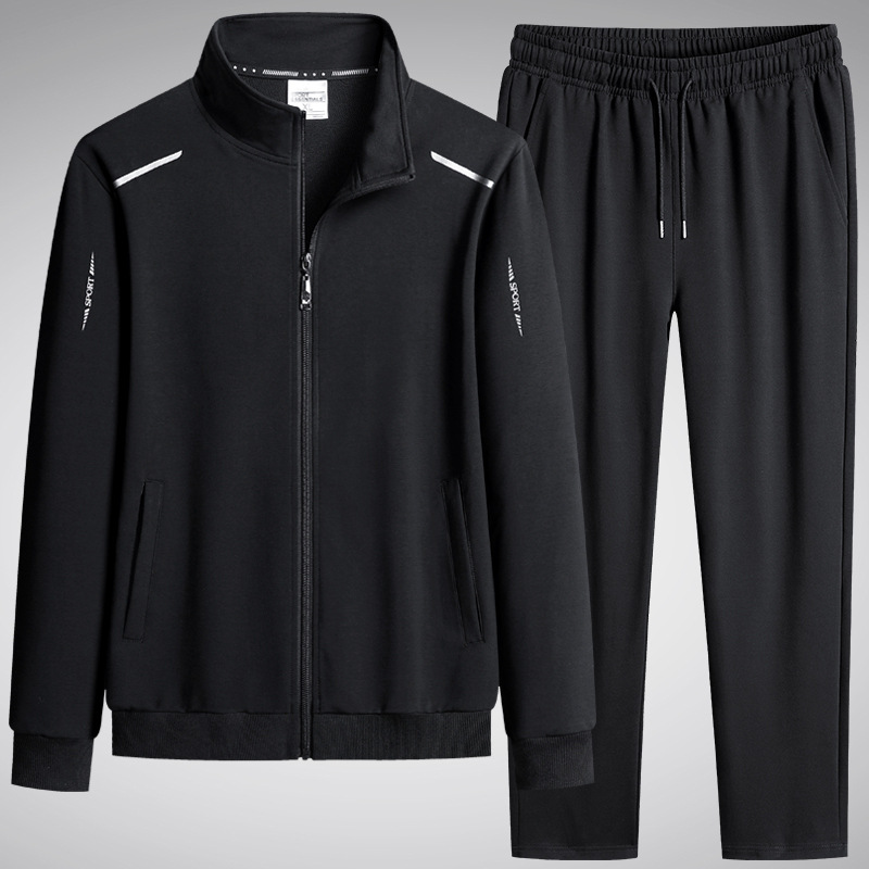 Trajes casuales de algodón transfronterizos primavera y otoño hombres nuevos suéter suelto de mediana edad hombre de cuello grande ropa deportiva