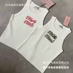 M Crystal Rhinestone Studded Letter Tank Top 2025 Spring Summer New Style Sexy Sleeveless T-Shirt Streetwear Women's Top Wholesale