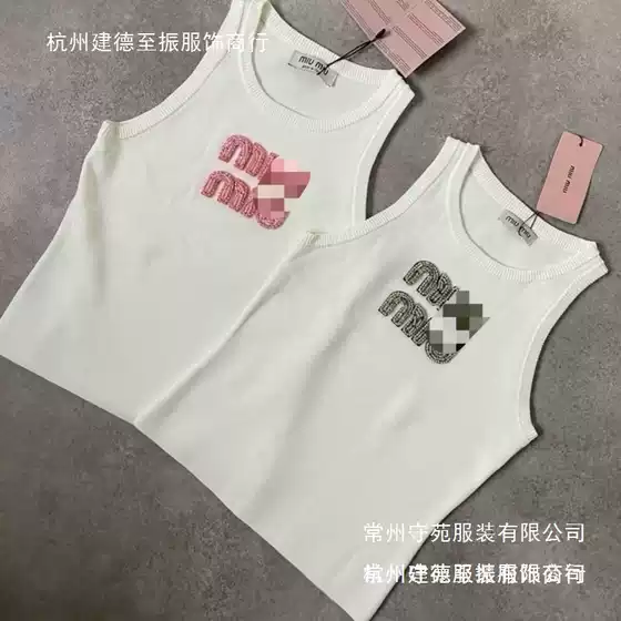 M Crystal Rhinestone Studded Letter Tank Top 2025 Spring Summer New Style Sexy Sleeveless T-Shirt Streetwear Women's Top Wholesale