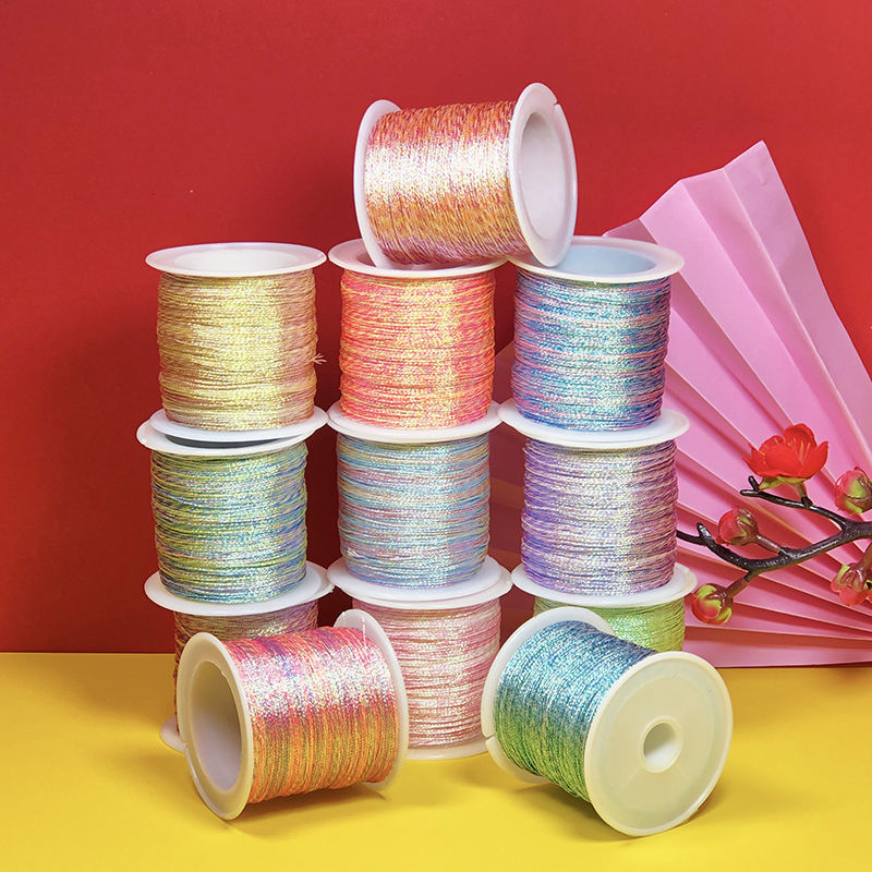 Gradient Fantasy Gold and Silver Thread, 3-Strand, 6-Strand, 9-Strand Weaving Thread, DIY Jewelry Wrapping Thread, Tassel Thread, Handmade DIY