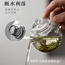 玻璃小壶小巨轮养生泡茶壶耐热玻璃带盖迷你小茶壶功夫透明手抓壶