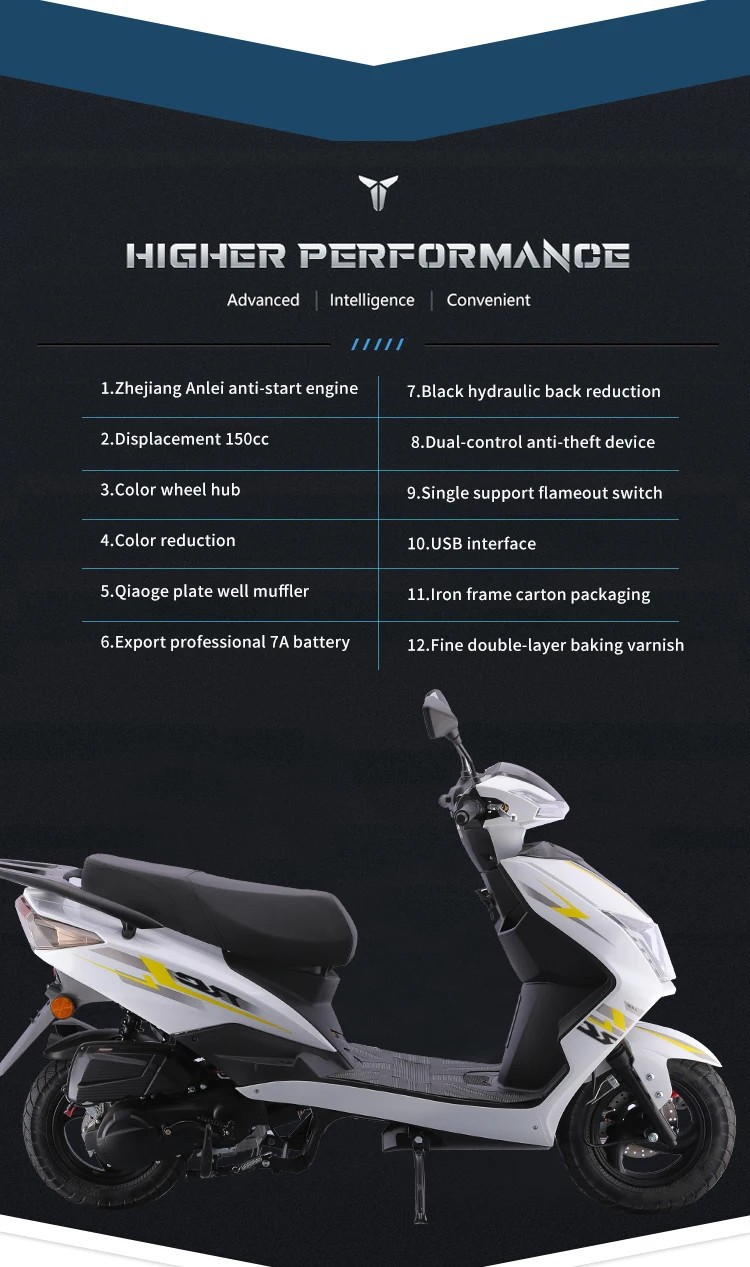 New Year's Export Fuel-Powered Bf2.0 Sidecar Hot-Selling 125Cc Adult Two-Wheeled Scooter Fuel Batch