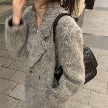 瀚蒂森慕   一件能过冬马海毛毛流感财阀西装大衣中长款外套女装