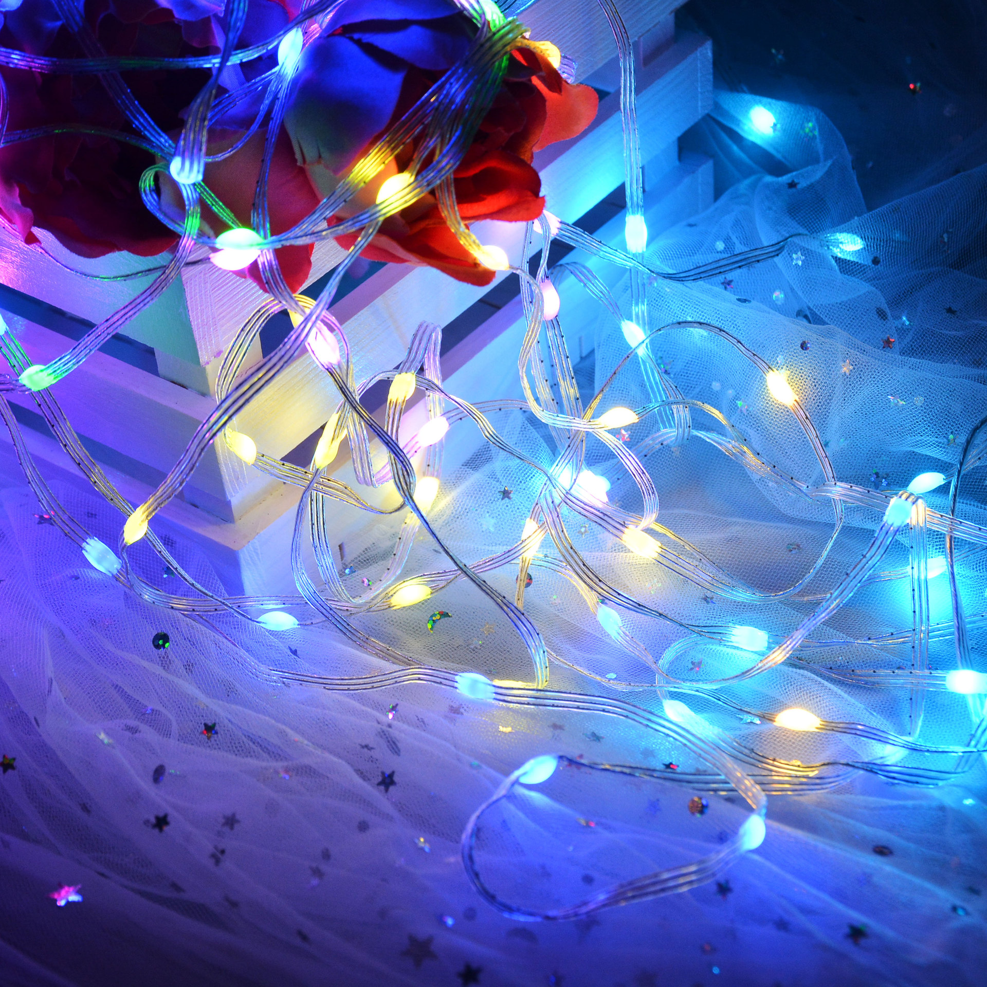 厂家直销装饰灯 多功能APP控制长灯串仙女房屋装饰灯彩灯串批发