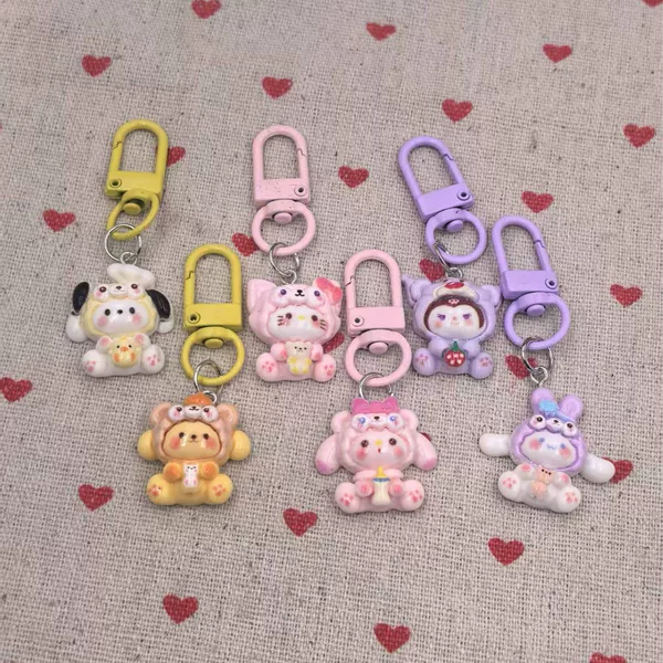 New Sanli Cartoon Keychain Student School Bag Cute Pendant Girl Bag Accessories Jewelry Best Friend Gift