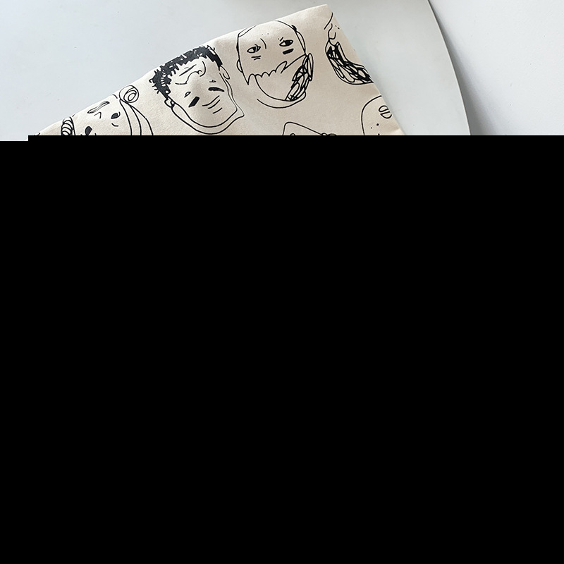 INS diseñador ilustración artística portátil de un solo hombro arte bolsa de lona de gran capacidad mujer estudiante bolsa de verano image 6