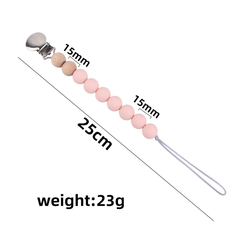 Nuevo bebé hierro clip chupete clip de silicona chupete cadena bebé molar juguete anti-gota cadena materna y suministros infantiles