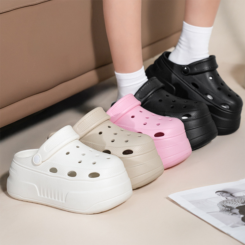 2025 New Thick-soled EVA Shoes for Shoes with Shoes for Shoes for Summer Beach Trendy Ins Style Height Increasing Diy Accessories for Women