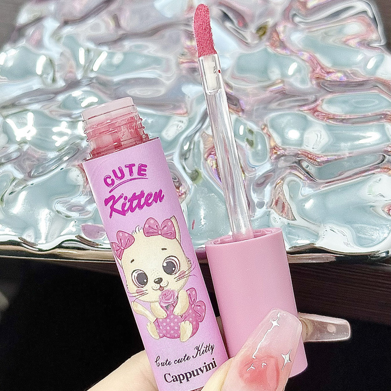 Cappuvini gato suave crema de labios suave crema de labios de verano brillante brillo de labios baratos estudiantes