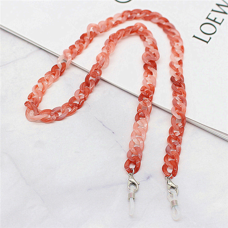Gradient Color Pattern Unisex Gender Fashion Gradient Color Arylic Unisex Glasses Chain