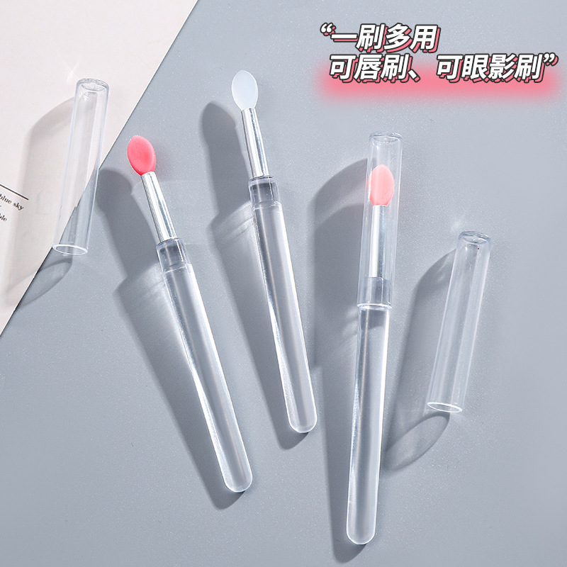 New portable silicone lip brush with dustproof lipstick lipstick applicator lip beauty makeup multi-color single pack