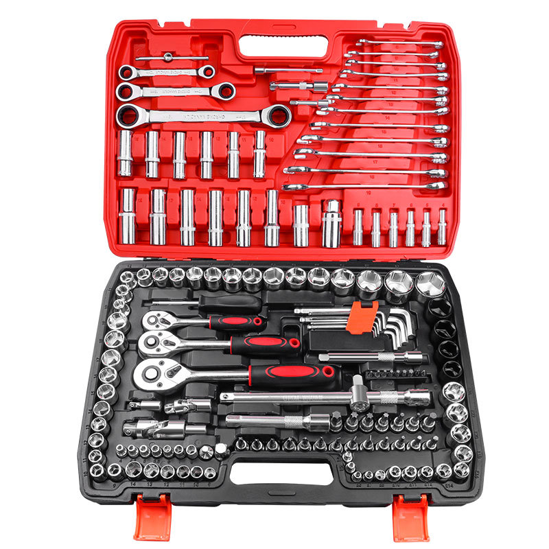 151 piezas de herramientas de reparación de automóviles integrales CRV material resistente al desgaste llave de manga anti-fabricación conjunto completo