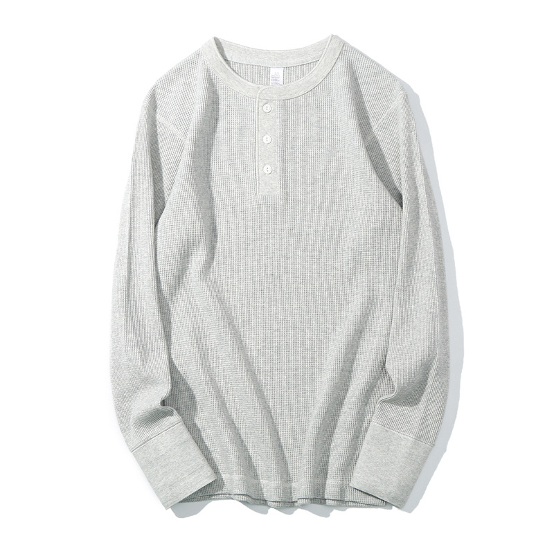 ワッフルのアメリカのレトロなカチカチと重いポンドのヘンリーの襟は底のtシャツを打ちます。