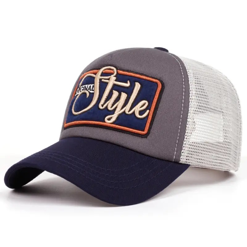 Comercio exterior Xyin temu explosión estilo bordado 3D sombrero de béisbol de malla sombrero de algodón sombrero de béisbol hombre empalme sombrero de béisbol velocidad