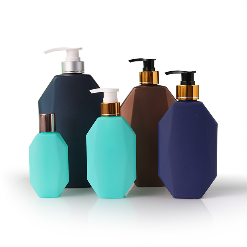 厂家批发200 300 500PET塑料钻石形瓶子洗发水沐浴露护发素包装瓶