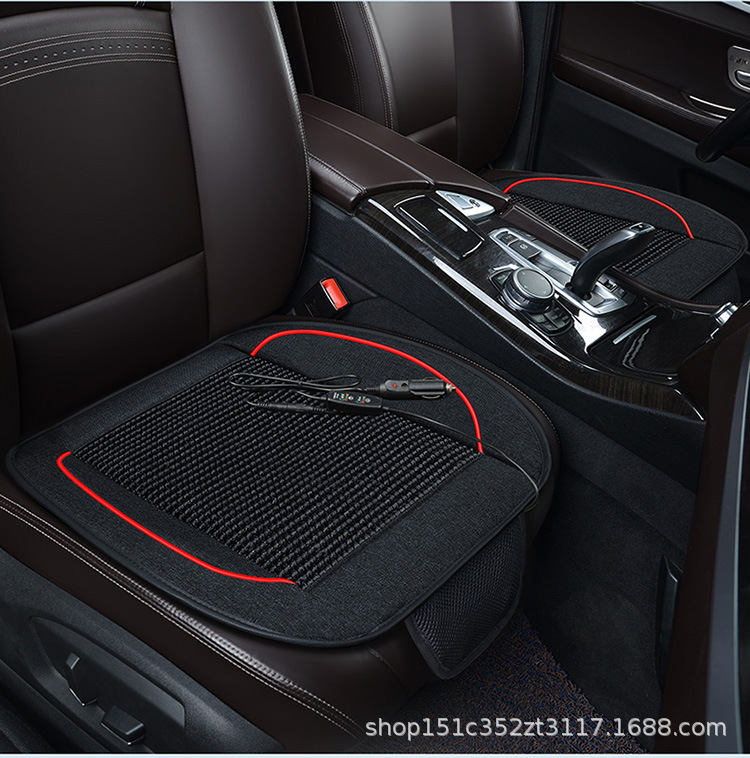 Car ventilation cushion with fan cooling cooling ice silk cooling cushion breathable truck backrest massage blowing seat cushion