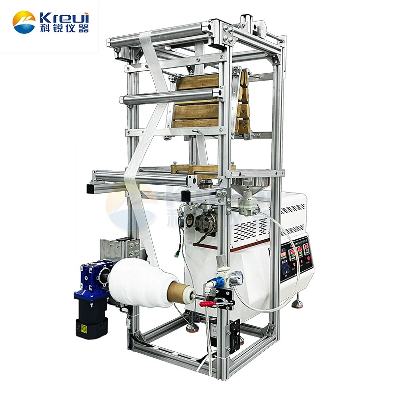 PE полностью биоразлагаемый PP полиэтилен мини-машина для выдувания пленки лабораторный разлагаемый модифицированный пластик PVA машина для выдувания