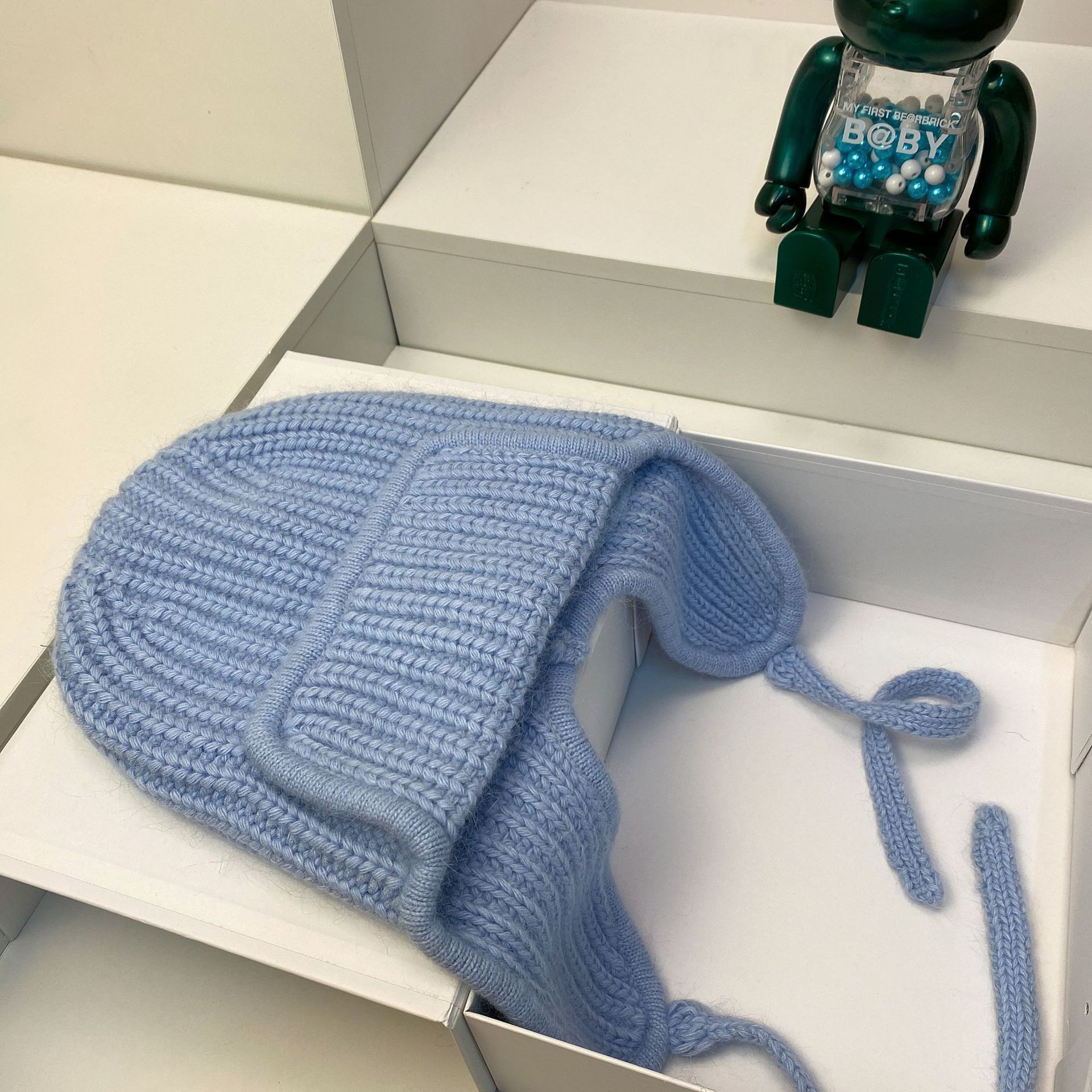 Russischer Samt, verdicktes Kaninchenhaar, gestrickt für Wärme im Winter, Ohrenschutz, Gesichtsumhüllung, Wollmütze, modisch_voghion.com