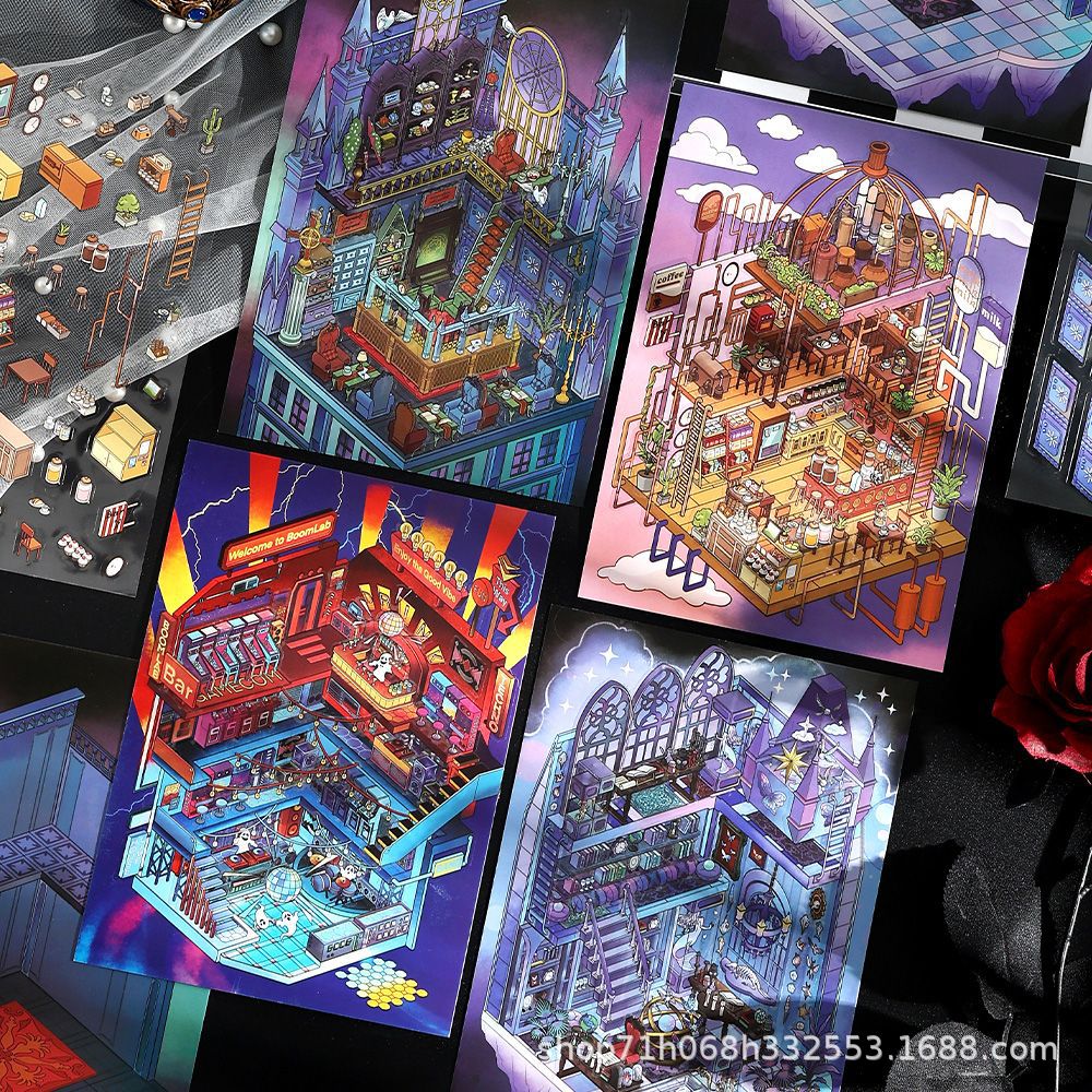 Infeelme está abierto hoy en la quinta bala de 3D paisajismo stickers innovación pequeño libro rojo nuevo paisajismo DIY cabina