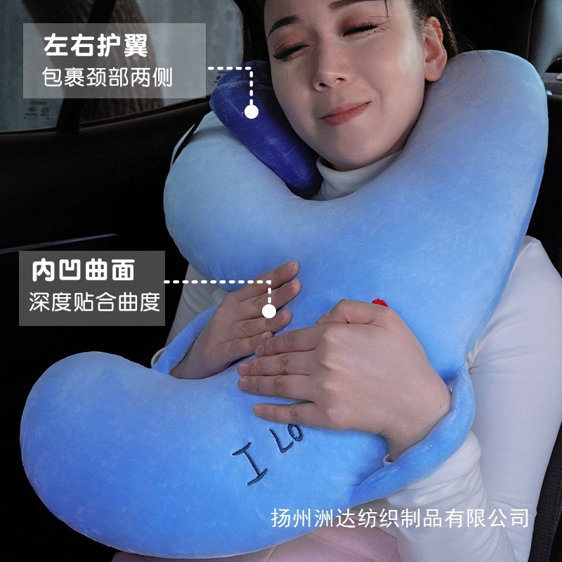 almohada anti-asfixia para niños en automóviles, almohada para dormir en automóviles para adultos en la fila trasera en automóviles de larga distancia