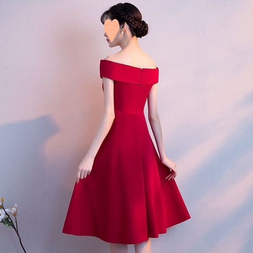Red wedding dress for brides can be worn as evening dresses 2025 new high-end elegant dress 