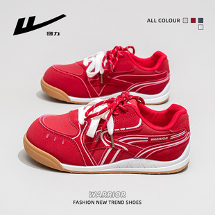 Pull-Back Lightweight and Comfortable Outdoor Moral Training Shoes, Korean Version, High-Appearance Travel Cotton Casual Shoes, Sports Lace-Up Red Shoes