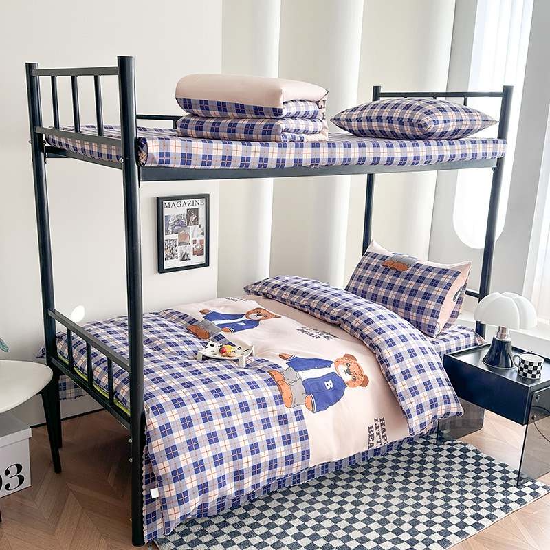 Dormitorio de estudiantes universitarios una sola persona tres conjuntos de ropa de cama un conjunto completo de colcha sábanas cuatro o seis conjuntos de colcha sábanas