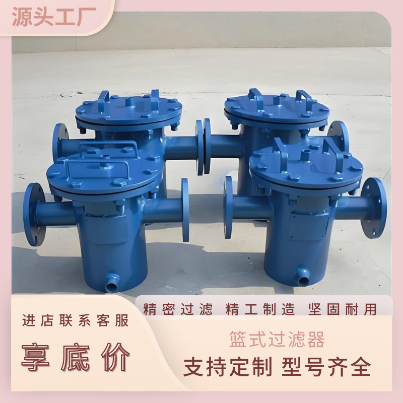篮式过滤器304碳钢不锈钢蓝式过滤器快开提篮式过滤器管道除污器