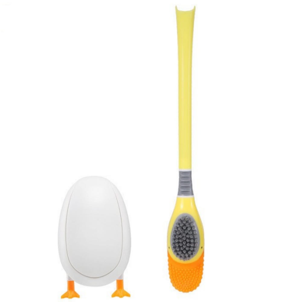 Tecnología negra de buceo pato cepillo de inodoro de silicona pared de pelo suave doméstico estilo japonés alcantarillado sin esquina muerta desodorante cepillo de inodoro