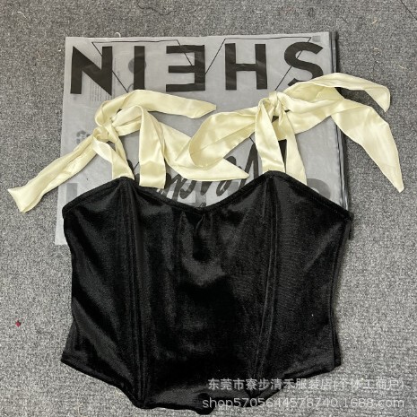 SHEINins gradient sequins heavy work fish bone tube top summer European and American outer wear hot girl nightclub street wrap breast