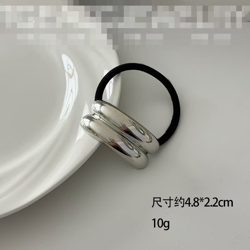 欧米の極めてシンプルで冷たい風の合金の環状の半円の髪の輪の髪の縄の女性の2025新型の高級感の髪の飾り|undefined