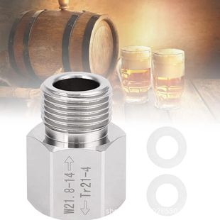 Co2 Cylinder Adapter Reusable Soda Cylinder Adapter Aluminum Aquarium Tr21 4 to W21.8