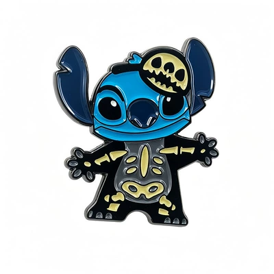Mixed-Style Skeleton See-Through Brooch, Interstellar Alien Cartoon Badge, Dark Style Metal Enamel Pin Accessory (Yaxa sancaqları) - d10-02-a05e-36-1-4