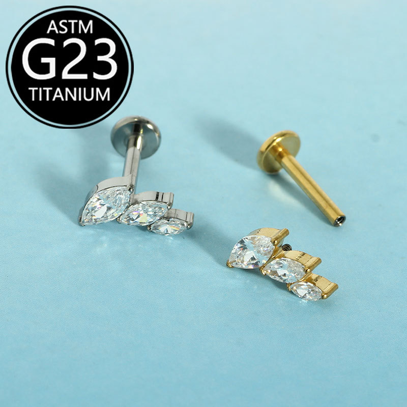 Labret piercing jewelry detail image